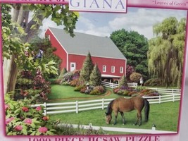 Alan Giana Leaves of Green Jigsaw Puzzle 1000 Piece Horse Farm Barn - $10.38