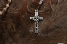 Vintage INRI Crucifix Catholic Jesus Christian Cross Pendant Rosary Necklace B4 - £9.23 GBP