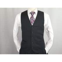 Men Suit ADOLFO 3Pc 100% Soft Wool Vested Business Formal 2 Button 1608 Charcoal image 10