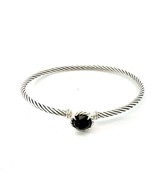 David Yurman Onyx Cuff Bracelet Size M 7.5&quot; 3 mm Sterling Silver Estate ... - €295,78 EUR