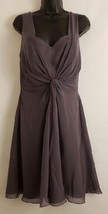 B2 Jasmine Women&#39;s Dress Sleeveless Gray Twisted Front Size 10 - $44.50