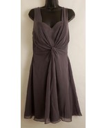 B2 Jasmine Women&#39;s Dress Sleeveless Gray Twisted Front Size 10 - £35.13 GBP