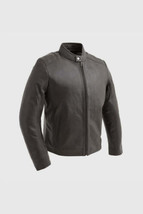 Whet Blu Blake Men&#39;s Motorcycle Lambskin Leather Jacket Black - £207.06 GBP