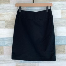 Banana Republic Pencil Skirt Solid Black Slit Unlined Cotton Stretch Wom... - £11.42 GBP