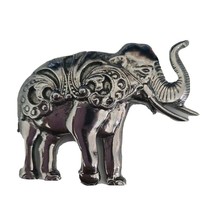 Vintage Silver Tone Elephant Trunk Up Brooch - $9.89