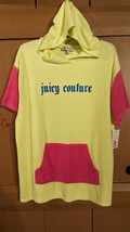 NWT Juicy Couture Womens M Terry Cloth Short Sleeve Tunic Hoodie w/ Goth... - $24.18