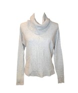 Womens Small Gray Cashmere Sweater Turtleneck Side Slits Oversized Class... - $48.27