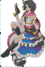 Anime Final Fantasy Yuna Flowy Dress Embroidery Pattern - £3.99 GBP