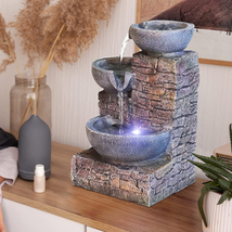 Indoor Tabletop Water Fountain - Waterfall Fountains Relaxation Water Feature D - £36.98 GBP