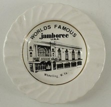 Vintage Advertising Ceramic Ashtray Worlds Famous Jamboree Wheeling Wv - £11.49 GBP