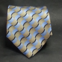 ARROW Men Dress Silk Tie Blue Gray Yellow 3.75&quot; wide 59&quot; Long  - £6.05 GBP