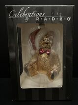 Radko Christmas Teddy Bear 2009 Celebrations Santa Hat Ornament NIB New ... - $27.59