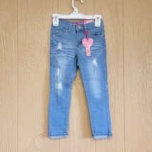 Toddler Girls Cutie Patootie Super Yummy Washed Jeans sz 5 Light Blue Denim - $26.97