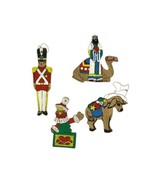 Wooden Cut Out Folk Art Christmas Ornaments Soldier Clown Hand Painted L... - £14.74 GBP