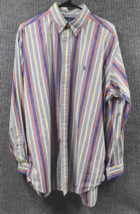 Ralph Lauren Blake Shirt Mens Large Cotton Multicolor Striped Button Dow... - $39.78