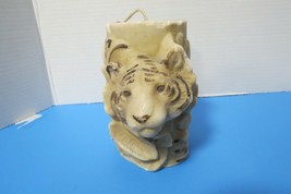 White Tiger 3D Candle Hand Carved Candle White 6&quot;Tall Never Burned - £15.78 GBP