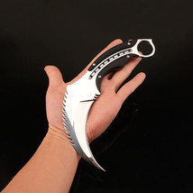 Karambit Fixed Blade Knife Mirror Light Karambits Claw Hunting Camping Knives - £52.05 GBP
