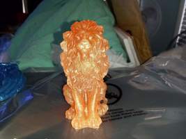 Handmade Orange Resin Lion Figure - £13.36 GBP