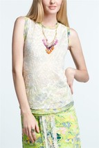 NWT ANTHROPOLOGIE MARIGOLD WASABI BLUSH LACE SHELL TOP by GREGORY M  - £39.31 GBP