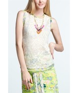 NWT ANTHROPOLOGIE MARIGOLD WASABI BLUSH LACE SHELL TOP by GREGORY M  - £39.32 GBP