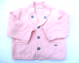 GIESSWEIN Girls Pink Wool Trachten Jacket Pewter Coin Buttons Austria 11... - $28.49