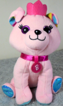 BARBIE Mattel 2021 Plush Dog Pink Collar Tag Sparkle 7&quot; Puppy Stuffed An... - $6.59