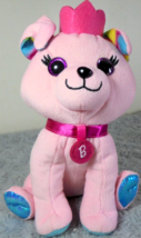 BARBIE Mattel 2021 Plush Dog Pink Collar Tag Sparkle 7&quot; Puppy Stuffed Animal Toy - £5.26 GBP