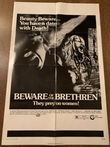 Beware of the Brethren 1972, Horror/Crime Original One Sheet Movie  - $49.49