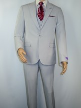 Men 3 Piece Suit WESSI by J.VALINTIN Extra Slim Fit JV4 Silver Gray TURK... - $74.99