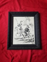 Vintage 70s José López Canito Watercolor Don Quixote/Sancho Panza drawin... - $6,285.43 MXN