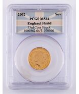 2002 England Shield Gold Souverän Ausgewählten Von PCGS As MS-64 (53rd M... - $28,985.09 MXN