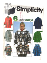 Simplicity Sewing Pattern 7803 Coat Jacket Misses Size L-XL - $10.69