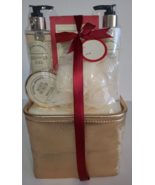 Natural Aromatic Vanilla Scented 6 Pc Bath Gift Basket Set Gold Relax Sp... - £15.95 GBP