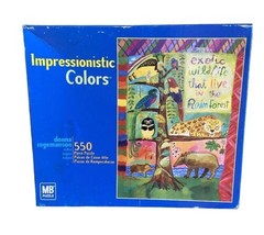 MB Impressionistic Colors Exotic Wild Life Donna Ingemanson 550 Jigsaw P... - $9.45