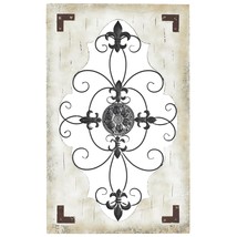 Deco 79 Wood Scroll Wall Decor, 26&quot; x 1&quot; x 42&quot;, Cream - £54.78 GBP