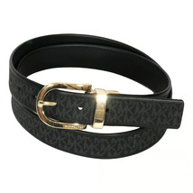 MICHAEL KORS Black Logo Print Reversible Leather Belt XL - £31.69 GBP