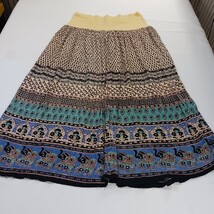 Gypsy Wear In Peace Women's Multicolor Elastic Waist Pleated Skirt Size XL image 12