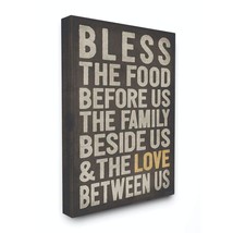 Stupell Industries Bless The Food Kitchen Dining Room Textured Word Design Canva - $36.99
