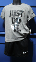 Nike Boy`s Dri-Fit T-Shirt &amp; Shorts 2 Piece Set (Black(66F026-023)/White/Grey - £23.33 GBP