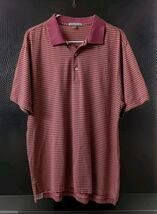 Peter Millar Pink &amp; Pale Yellow Men's Golf Cotton Polo Shirt Sz Large - $19.79