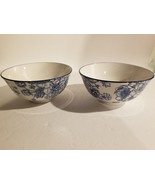 2 - Royal Norfolk Blue Floral 6 inch Cereal Bowls - £11.85 GBP