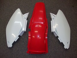 Acerbis Number Plates &amp; Red Rear Fender Honda CR125 CR250 CR 125 250 125... - $79.90