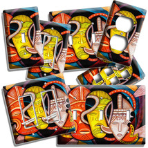 Colorful Abstract African Tribal Masks Light Switch Outlet Wall Plate Room Decor - £12.79 GBP+