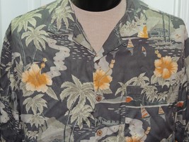 Men&#39;s LARGE Tommy Bahama Short Sleeve Hawaiian Shirt 100% Silk TROPICAL ... - $13.49