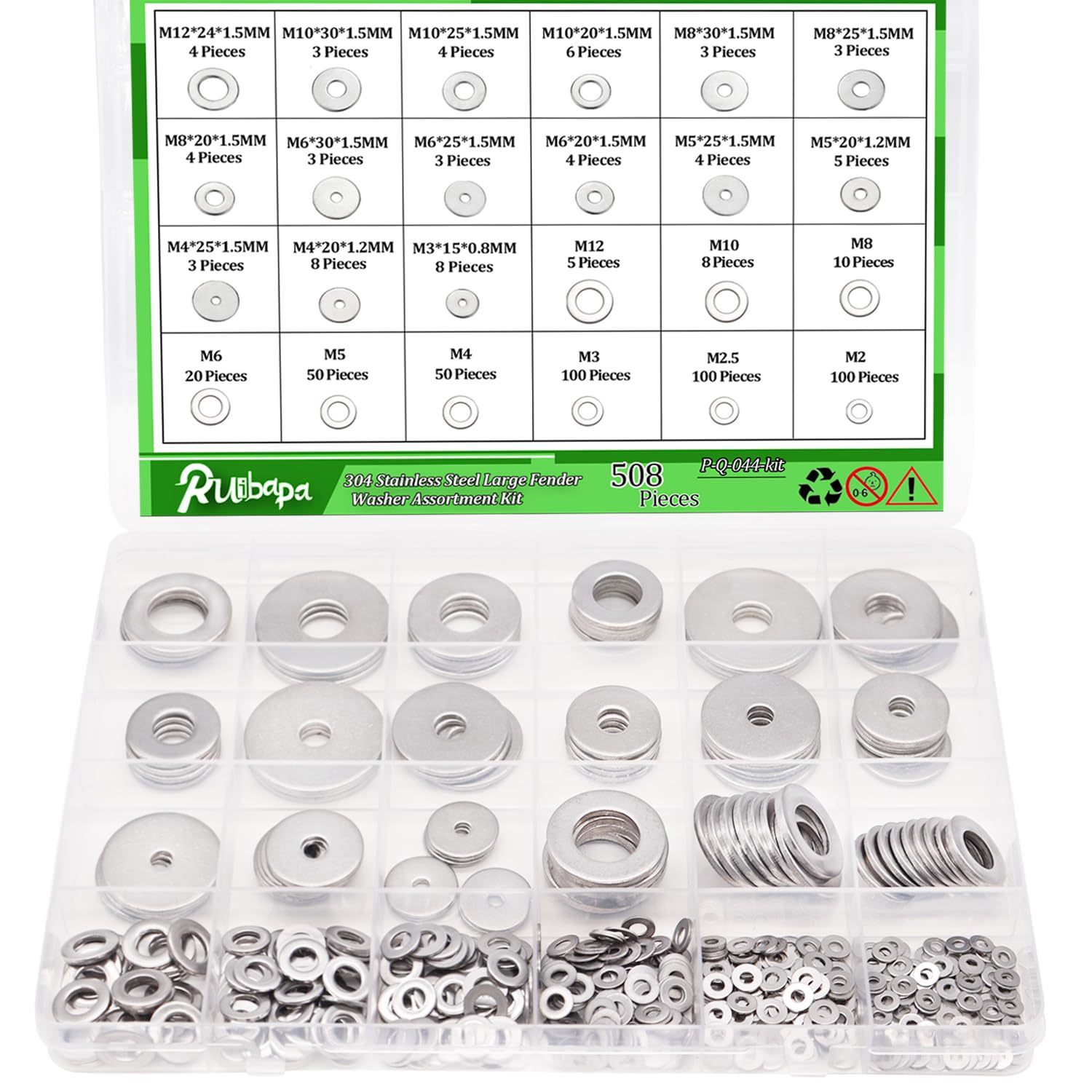 508 Pcs Fender Washers For Screws And Bolts,Fender Washer Assortment Kit... - $38.94