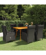  Dining Set Black Solid Acacia Wood Large Durable Dining Set - €1.154,53 EUR
