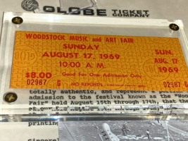 THE WOODSTOCK 1969 TICKET UNUSED ORIGINAL SUNDAY JIMI HENDRIX JANIS JOPL... - $69.98