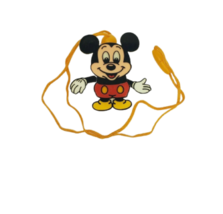 DISNEY MICKEY MOUSE VINTAGE PLASTIC PULL STRING NECKLACE ARMS MOVE WORKS - $19.00