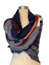 Blue, White, Burgundy Triangular Scarf - $9.49