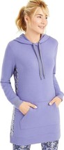 allbrand365 designer Womens Activewear Printed Panel Long Hoodie,Medium - £46.95 GBP